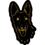 Gold German Shepherd Sticker