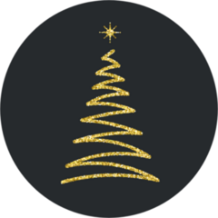 Gold Glitter Christmas Tree Sticker