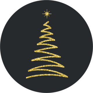 Gold Glitter Christmas Tree Sticker