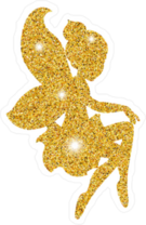 Gold Glittering Fairy Silhouette Sticker