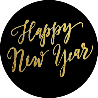 Gold Happy New Year Text Sticker 