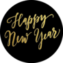 Gold Happy New Year Text Sticker 