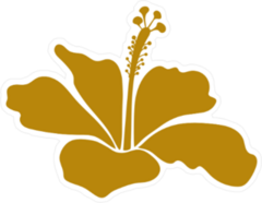 Gold Hibiscus Icon Sticker