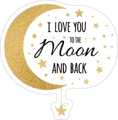 Gold I Love You to the Moon and Back Sticker