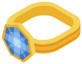 Gold Jewel Ring Icon Jeweler Cartoon Sticker