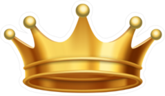 Gold King Crown Sticker