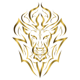 Gold Line Logo Of Leo Zodiac Icon Sticker