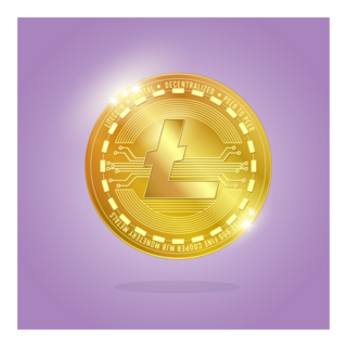 Gold Litecoin Cryptocurrency Sticker