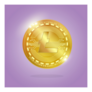 Gold Litecoin Cryptocurrency Sticker