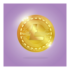 Gold Litecoin Cryptocurrency Sticker