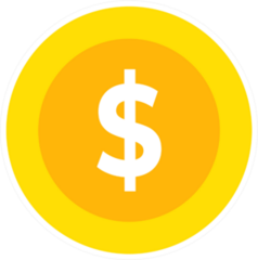 Gold Money Coin Sticker