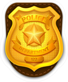 Gold Realistic Police Badge Sticker