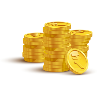 Gold Rupee Coins Sticker