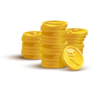 Gold Rupee Coins Sticker