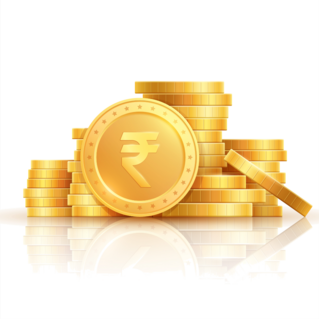 Gold Rupee Stacks Sticker