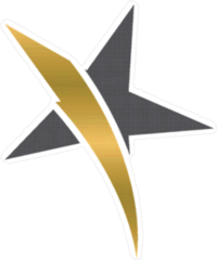 Gold Stripe Star Sticker