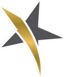 Gold Stripe Star Sticker