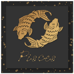 Gold Zodiac Pisces Horoscope Sticker
