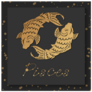Gold Zodiac Pisces Horoscope Sticker