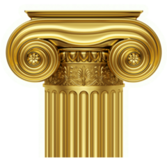 Golden Ancient Greek Column In Gold Sticker