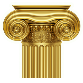 Golden Ancient Greek Column In Gold Sticker