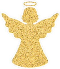 Golden Angel Silhouette Sticker