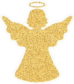 Golden Angel Silhouette Sticker