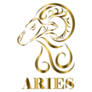 Golden Aries Ram Zodiac Sign Sticker