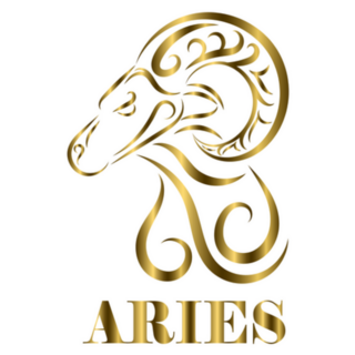 Golden Aries Ram Zodiac Sign Sticker