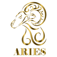 Golden Aries Ram Zodiac Sign Sticker