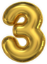 Golden Balloon Number 3 Sticker