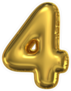 Golden Balloon Number 4 Sticker