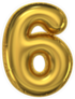 Golden Balloon Number 6 Sticker