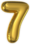 Golden Balloon Number 7 Sticker