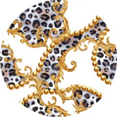 Golden Baroque Chain Glamour Leopard Cheetah Pattern Sticker