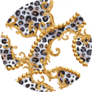 Golden Baroque Chain Glamour Leopard Cheetah Pattern Sticker