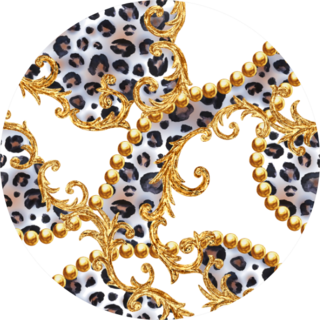 Golden Baroque Chain Glamour Leopard Cheetah Pattern Sticker