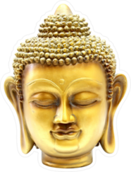 Golden Buddha Head Statue Sticker