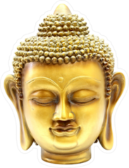 Golden Buddha Head Statue Sticker