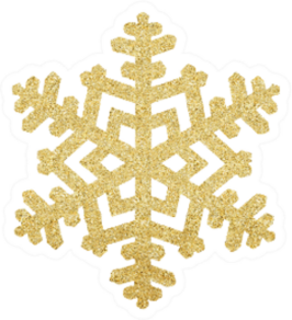 Golden Christmas Snowflake Sticker