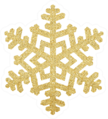 Golden Christmas Snowflake Sticker