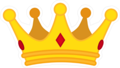 Golden Crown Cartoon Icon Sticker