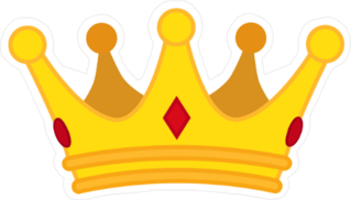 Golden Crown Cartoon Icon Sticker