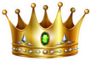 Golden Crown With Green Gemstone And Diamonds Sticker