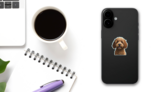 Golden Doodle Sticker on a Phone (New) example