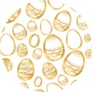 Golden Easter Eggs Pattern Sticker