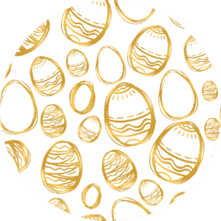 Golden Easter Eggs Pattern Sticker