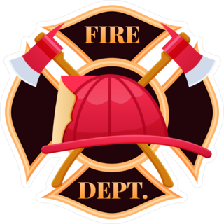 Golden-Edged Fire Department Logo Sticker