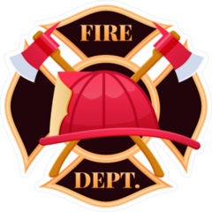 Golden-Edged Fire Department Logo Sticker