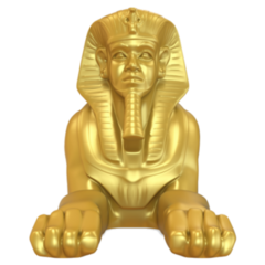 Golden Egyptian Sphinx Statue Sticker